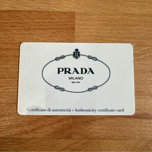 Prada 1BD311 Cleo handbag Authenticity Card